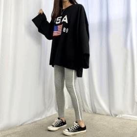 박시 레터링 긴팔티