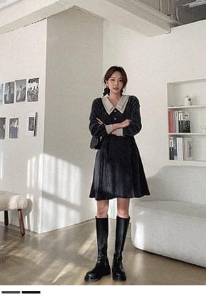 사랑향기 이중카라 미니원피스