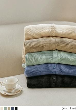 RUCON V NECK BOXY KNIT CARDIGAN