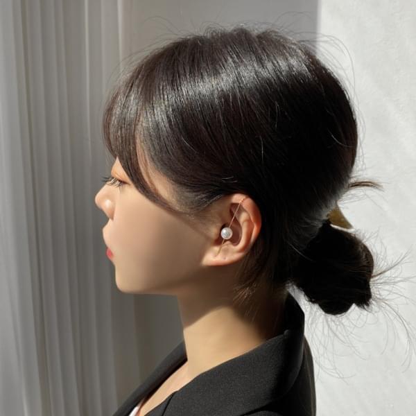 ビッグパールクローラフックピアス