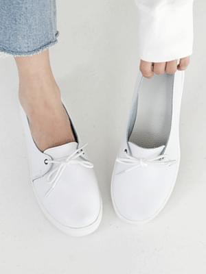Rounded leather sneakers 2cm
