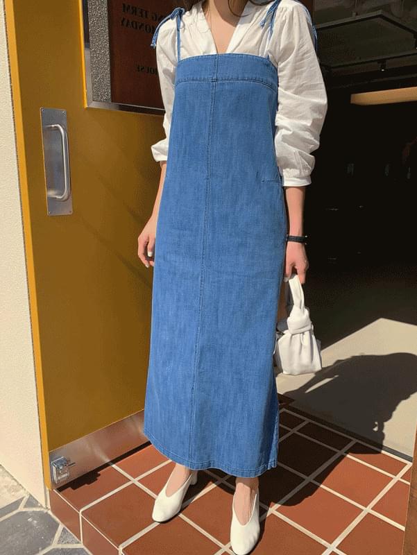 Ribbon Denim Dress