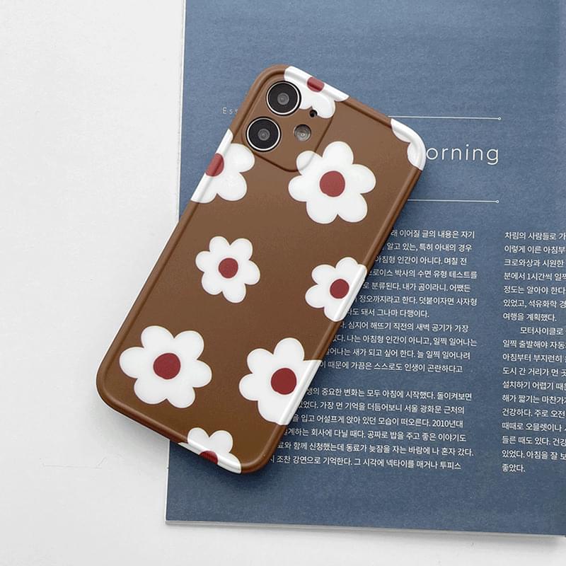 ブラウンデイジーフルカバーiPhoneケース