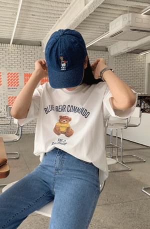 'BLUE BEAR' 루즈핏 프린팅반팔티