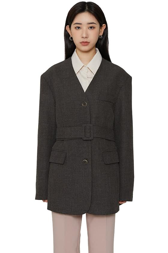 Deer belted casual jacket