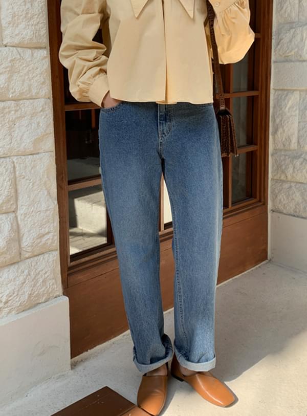Turned Dark Blue pants 牛仔褲
