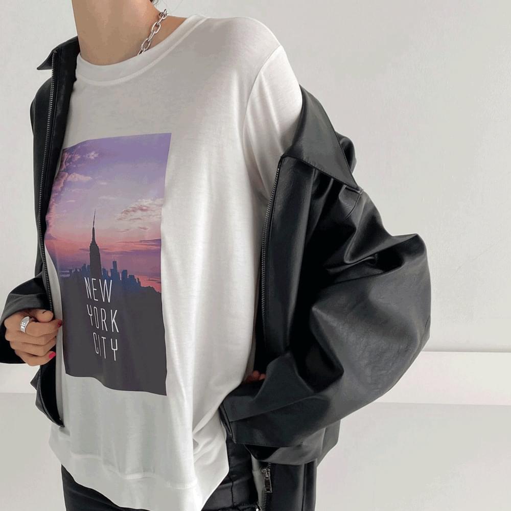 New York City round Boxy T-shirt