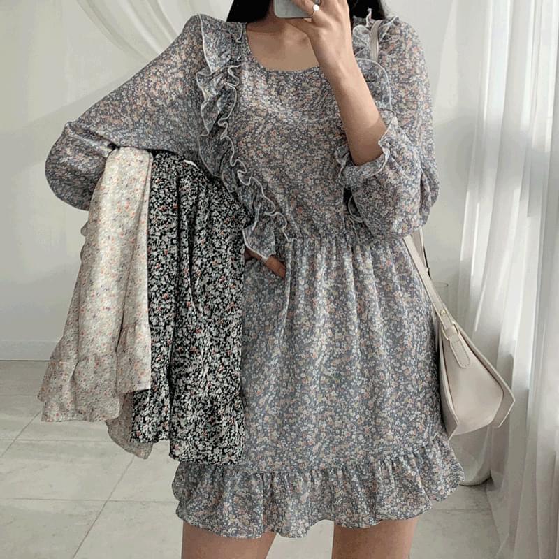 Floral frill mini Dress