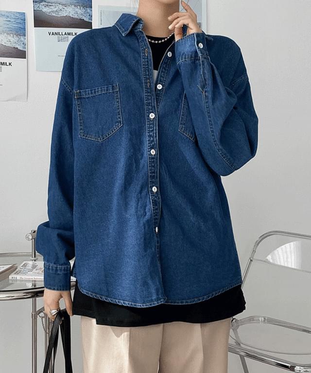 오밍 빈티지 데님 남방