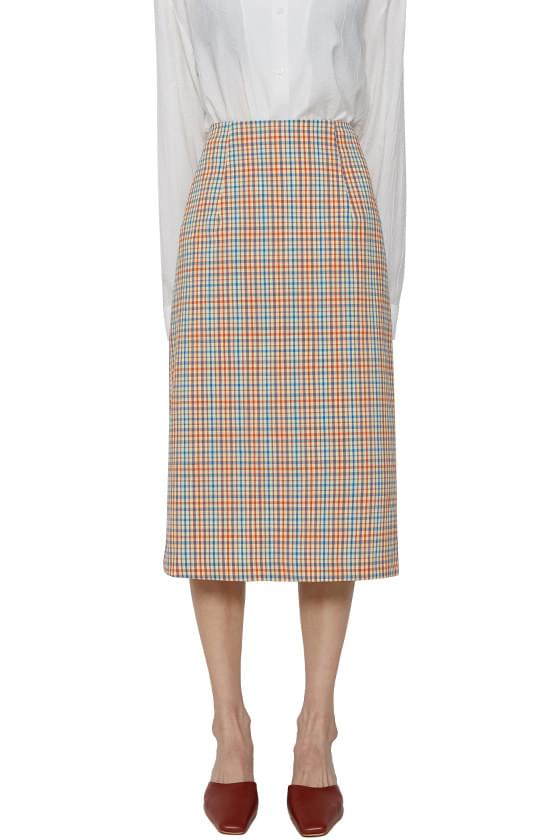 Earl Gray Check Midi Skirt