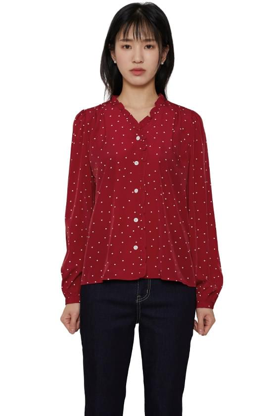 Soy dot frill blouse