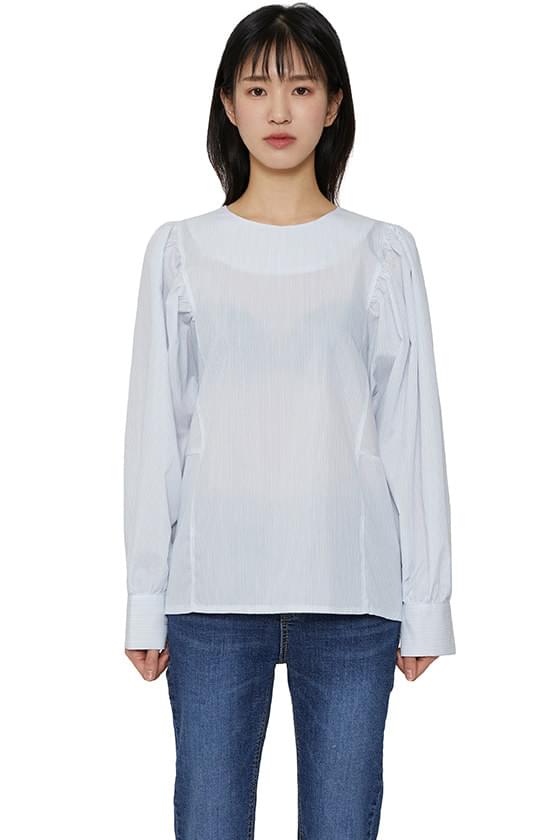 Eld striped puff blouse