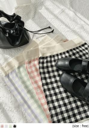 AMONI SET-UP CHECK KNIT MINI SKIRT