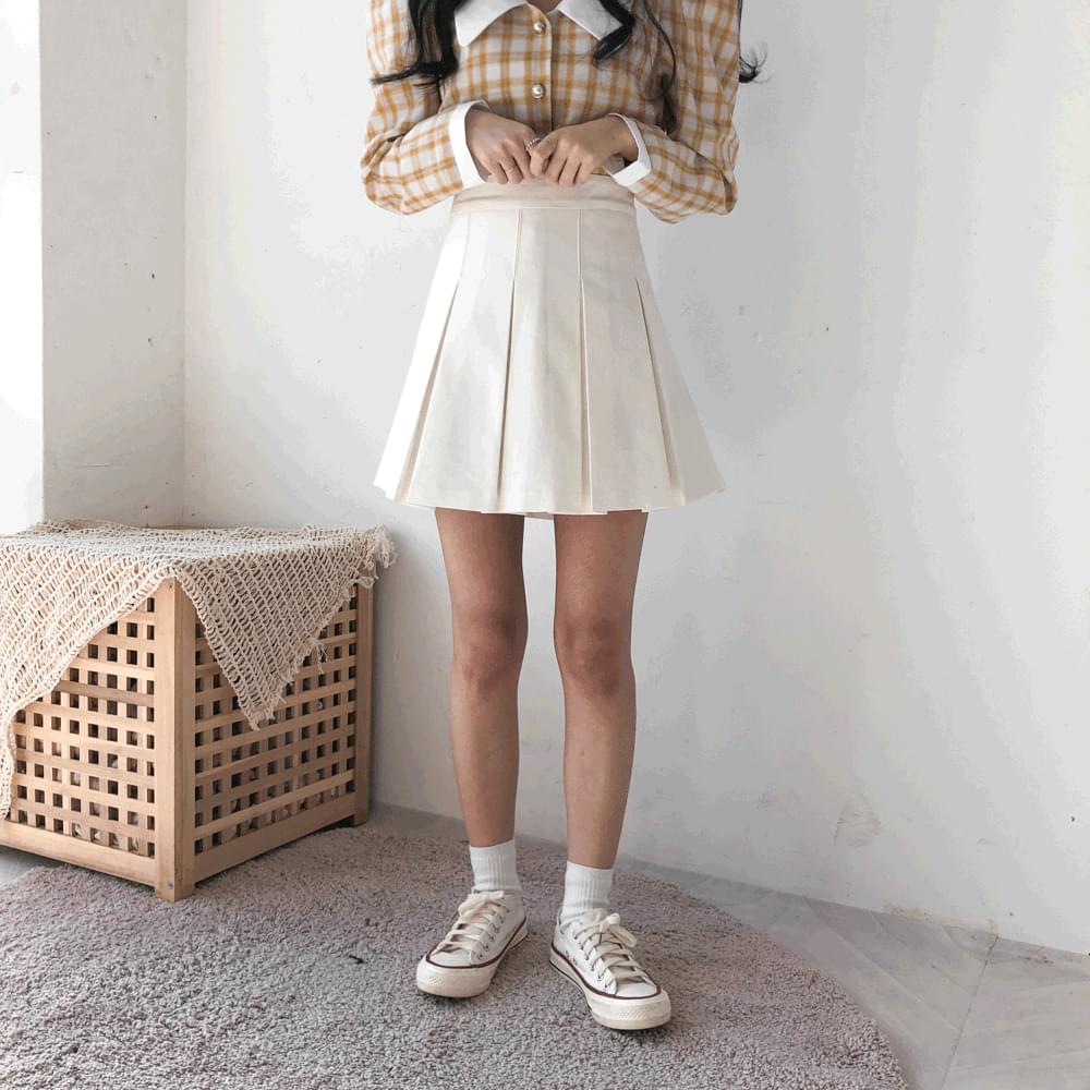 Mark wide pleated mini skirt
