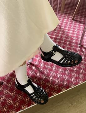 ワッフルストラップフラットサンダル