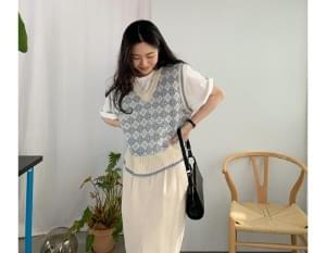 Mini Argyle Knitwear Vest
