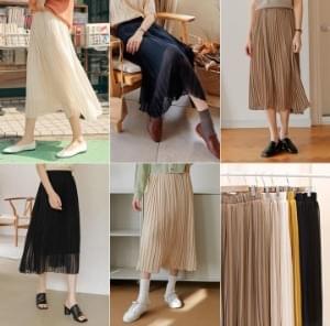 SHIFFON PLEATS LONG SKIRT