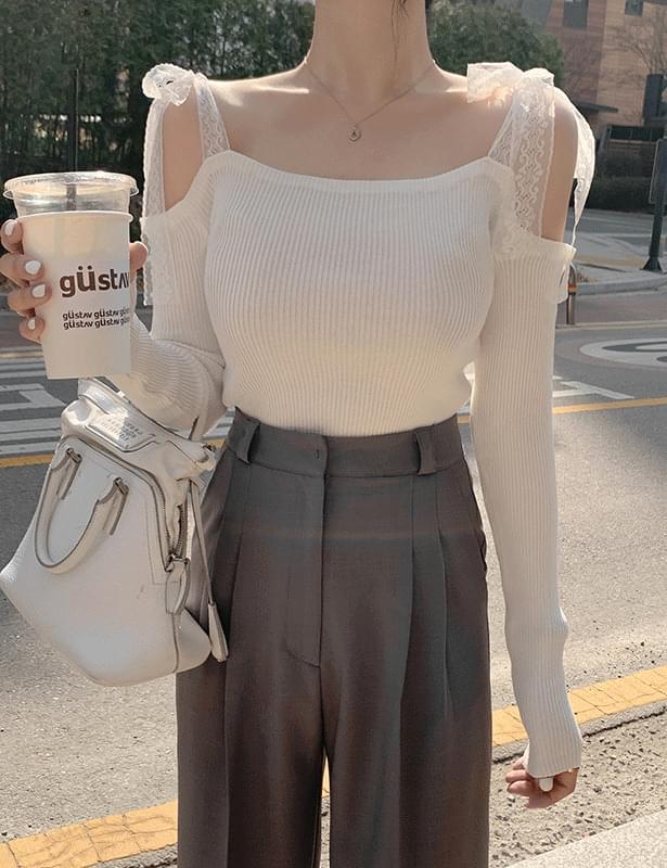 Lace-off strap Knitwear t