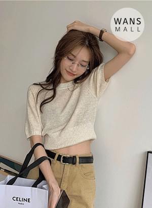 kn4057 히피 크롭 반팔 니트