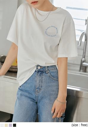 Text Print Loose Fit T-Shirt
