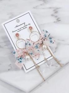 Alize flower ribbon earrings