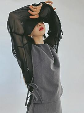 Ari ribbon blouse & skirt