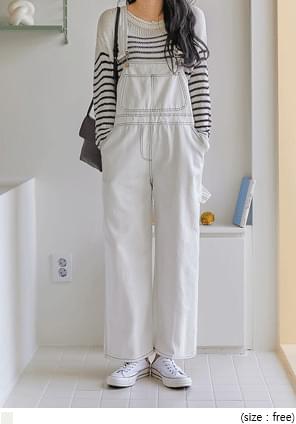 Contrast Stitch Overalls
