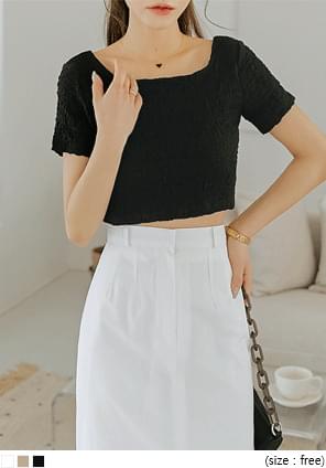 Crinkled Cropped T-Shirt