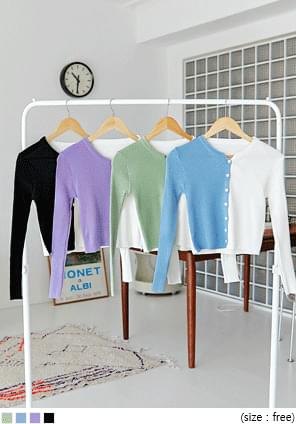 Color Block Cropped Cardigan