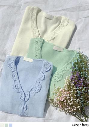 Crochet Scalloped Trim Cardigan