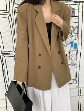 Baguette double Boxy linen jacket