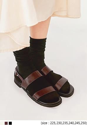 Double Upper Buckled Strap Sandals