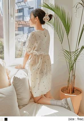 Gathered Waist Floral Dress