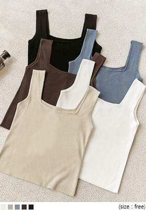 Square Neck Knit Sleeveless Top