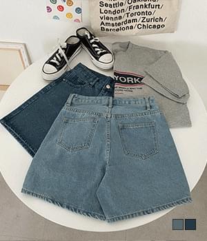 테이큰 하이웨스트 4부 데님 반바지
