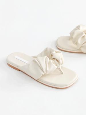 Charm shirring flip flops 1cm