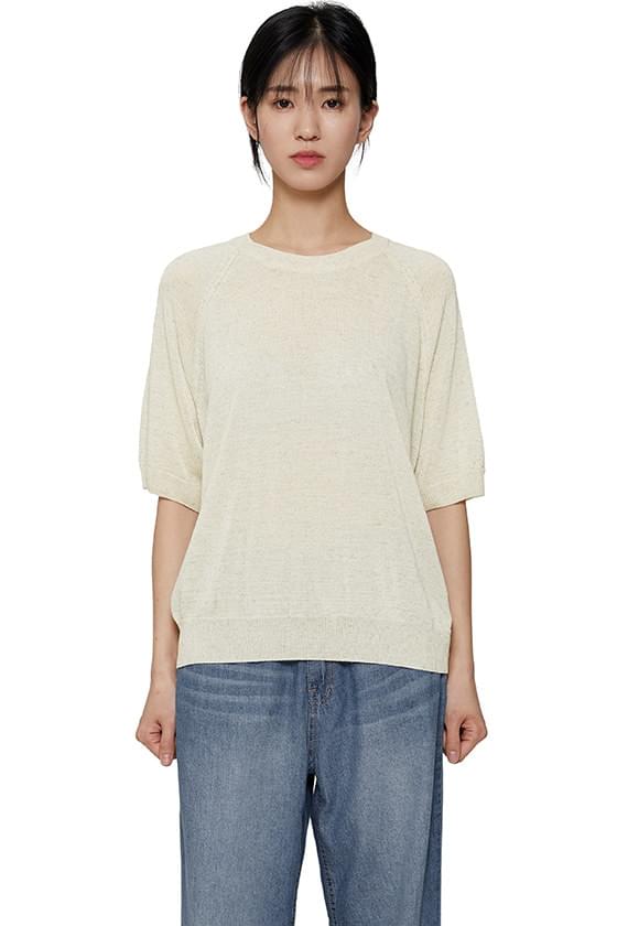 Summer Linen Leglan Crew Neck Knitwear