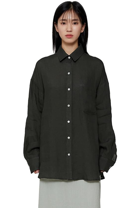 Organic linen two-way shirt