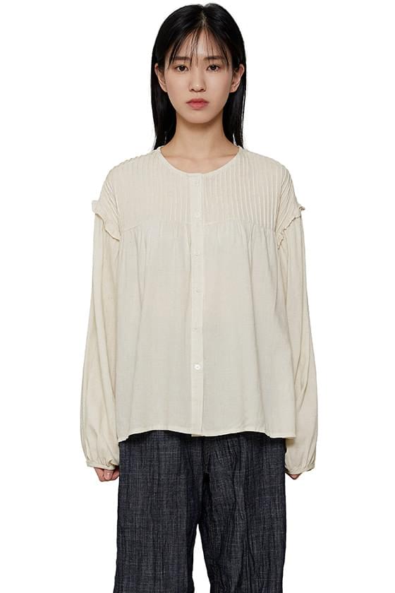 Palm Tree Pintuck Cozy Blouse