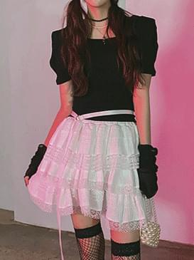 Lace tennis mini skirt
