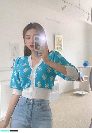 Refreshing Mood Flower Knitwear Cardigan
