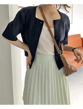 Plain Square Knitwear Sleeveless