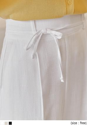 CONODY LINEN STRAP WIDE PANTS