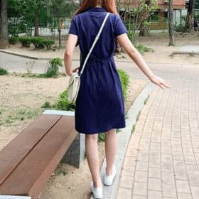 Back Ribbon Cotton PK Dress