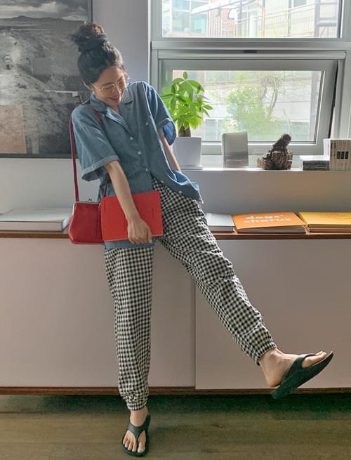 Holic Gingham Check Jogger Pants