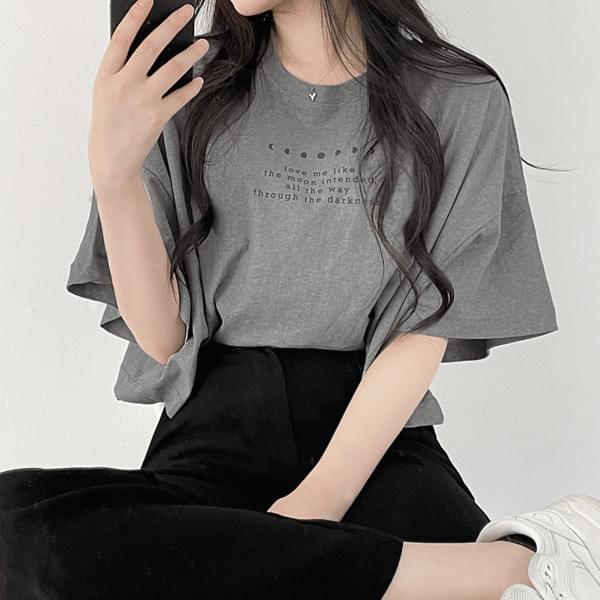 러브문 크롭 반팔T