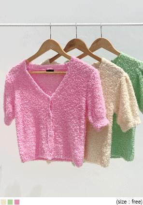 DIMOS PUFF 1/2 KNIT CARDIGAN