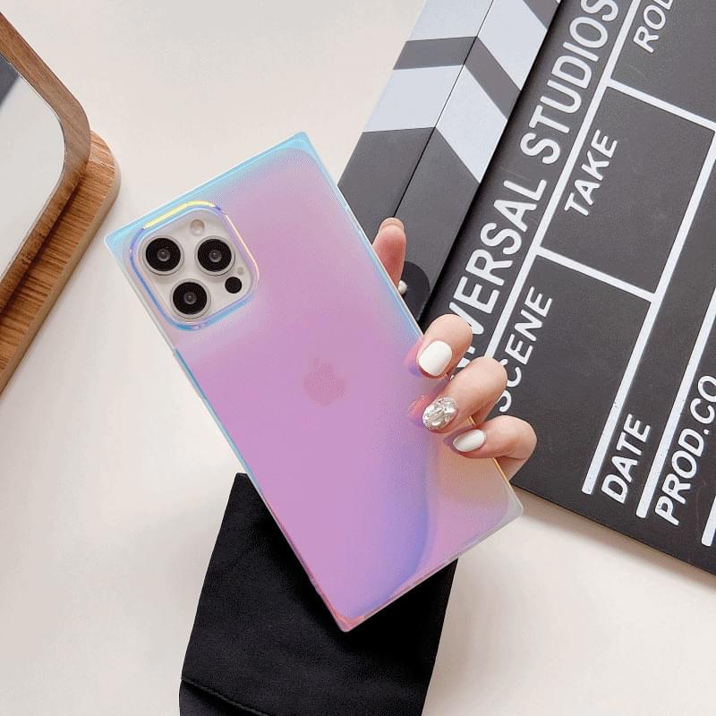 Square holo silicone case