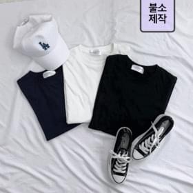 무지 루즈핏 코튼 반팔티