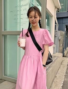 달링 퍼프린넨롱원피스 (3color)